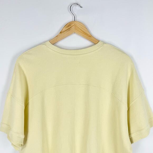 Madewell Top Womens XL Yellow Ribbed Muscle Tee Crew Neck Botanical Dye - Picture 7 of 11
